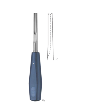 x =9mm,Gouge for excavating broken screws 220mm 22cm BONE SURGERY- BONE CHISELS AND GOUGES