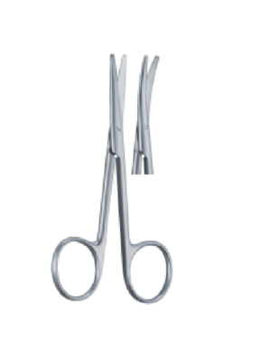 LEXER - BABY curved, Serrated Blade 100mm 10cm Fine scissors