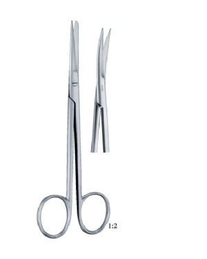 Lange Sharp/Blunt curved, Serrated Blade 145mm 14.5 am Operating Surgical Scissor